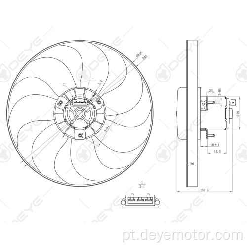 Ventilador de refrigeração do radiador do carro para VW SHARAN POLO